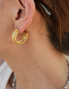 Stainless Steel Scale C-Hoop Earrings