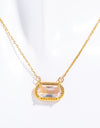 Copper 14K Gold Pleated Pendant Necklace