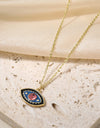 Evil Eye Pendant Gold Plated Chain Necklace