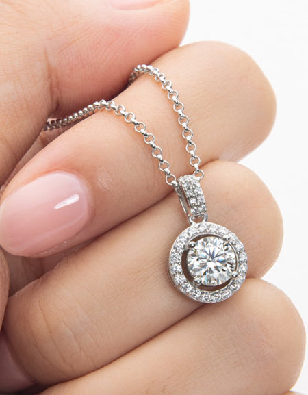 Zircon Pendant 925 Sterling Silver Necklace