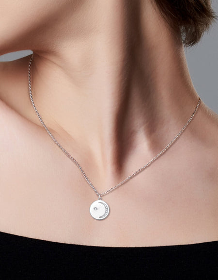 Moissanite Round Pendant Necklace