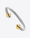 Stainless Steel Twisted Open Bracelet