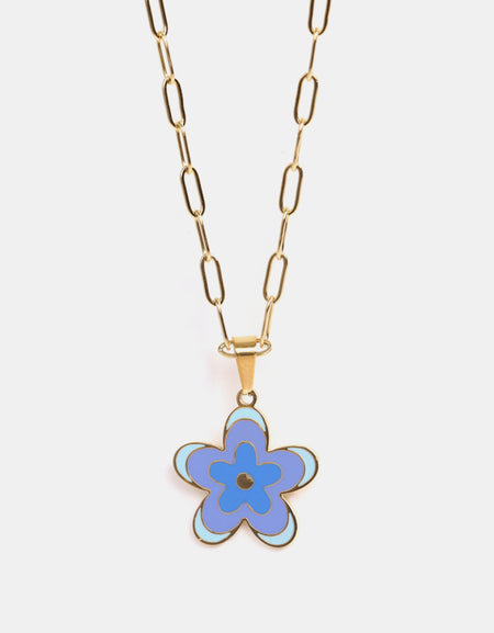 Flower Pendant Stainless Steel Necklace