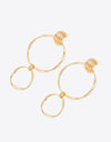 Double Hoop Zinc Alloy Drop Earrings