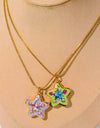 Rhinestone Decor Star Box Pendant Necklace