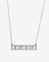 Inlaid Cubic Zirconia Bar Pendant Necklace