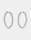 Inlaid Zircon 925 Sterling Silver Huggie Earrings