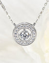 925 Sterling Silver Moissanite Geometric Pendant Necklace