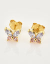 Inlaid Zircon Butterfly-Shaped Stud Earrings