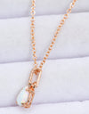 Opal Pendant 925 Sterling Silver Chain-Link Necklace