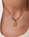 Opal Sun Shape Pendant Necklace