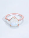 Heart-Shaped Natural Moonstone Ring