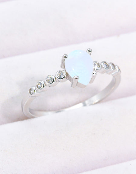 Teardrop Natural Moonstone Ring