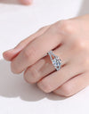 Stylish Moissanite Sterling Silver Ring