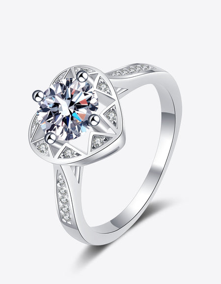 Moissanite Heart Ring