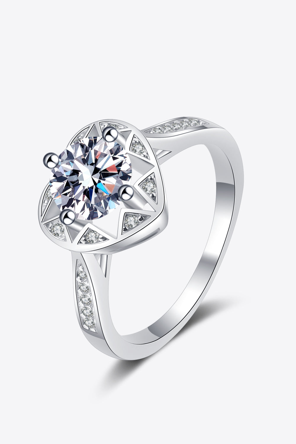 Moissanite Heart Ring