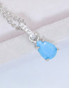 Teardrop Turquoise 4-Prong Pendant Necklace