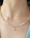 Heart Pendant Beaded Necklace