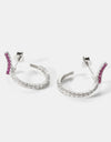 Inlaid Zircon 925 Sterling Silver C-Hoop Earrings