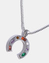 Inlaid Zircon Pendant Stainless Steel Necklace