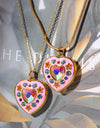 Rhinestone Decor Heart Box Pendant Necklace