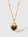 Contrast Heart Pendant Necklace