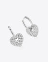 Zircon Heart Drop Huggie Earrings