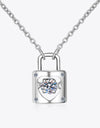 Moissanite Lock Pendant Necklace