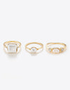 Pearl 18K Gold-Plated Ring Set