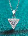 925 Sterling Silver Triangle Moissanite Pendant Necklace