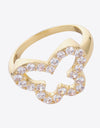 Rhinestone Butterfly-Shaped Ring