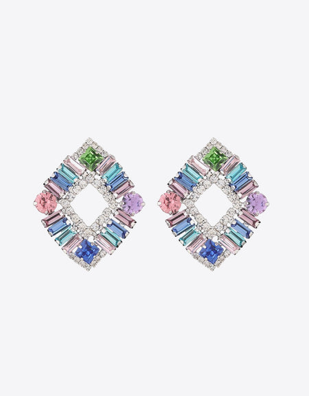 Multicolored Glass Stone Earrings