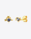 Tanzanite Heart Stud Earrings