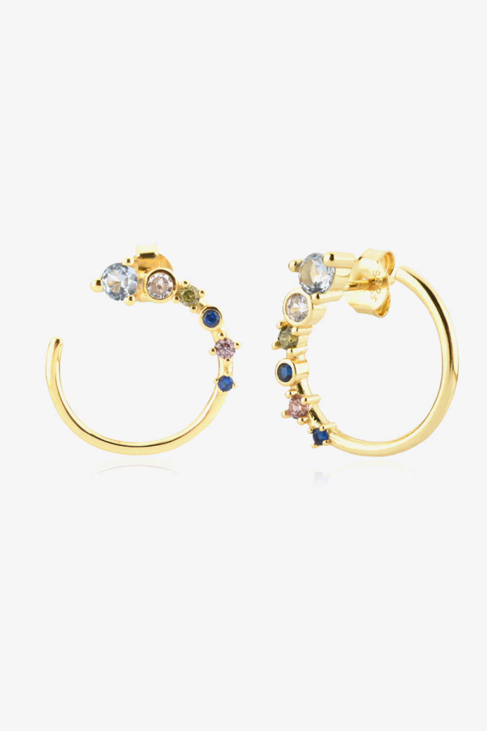 18K Gold-Plated 925 Sterling Silver C-Hoop Earrings