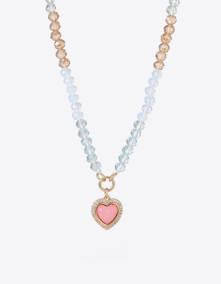 Heart Pendant Beaded Necklace