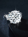 8.6 Carat Moissanite Platinum-Plated Ring