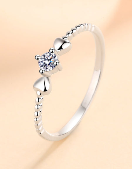 Moissanite Heart 925 Sterling Silver Ring