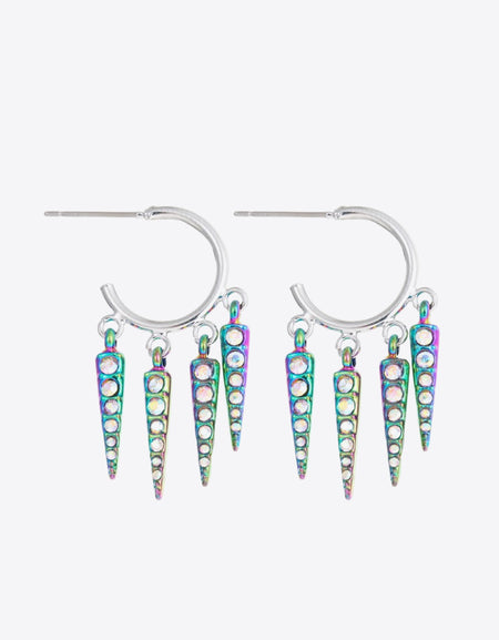 Multicolored Rhinestone Geometric Earrings