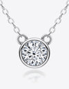 925 Sterling Silver 1 Carat Moissanite Round Pendant Necklace