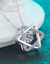 Moissanite Rhodium-Plated Chain-Link Necklace