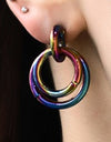 Multicolored Double Hoop Earrings