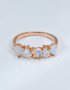 Moonstone and Zircon Heart Ring