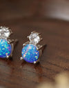 4-Prong Opal Stud Earrings