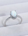 925 Sterling Silver 4-Prong Opal Ring