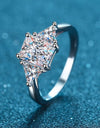 3 Carat Moissanite 925 Sterling Silver Rhodium-Plated Ring