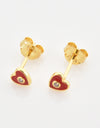 Zircon 925 Sterling Silver Heart Stud Earrings