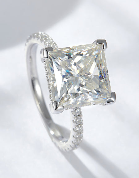 5.52 Carat Moissanite Side Stone Ring