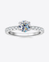 Moissanite Platinum-Plated Side Stone Ring