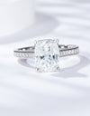 3 Carat Moissanite Platinum-Plated Side Stone Ring