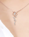 925 Sterling Silver 18K Rose Gold-Plated Pendant Necklace